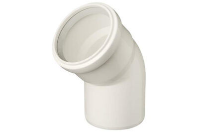 Ubbink Rolux rookgasbocht 45° 80 mm mof x spie enkelwandig PP Wit
