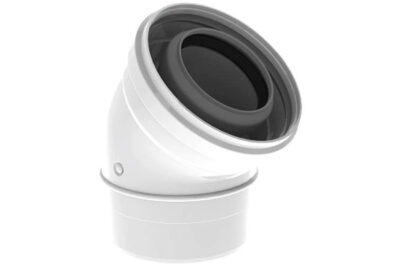 Burgerhout TwinSafe rookgasbocht 45° 60-100 mm concentrisch PP wit