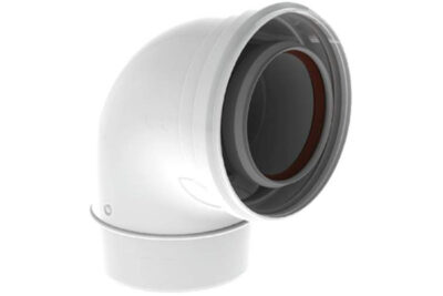 Burgerhout TwinSafe rookgasbocht 90° 60-100 mm concentrisch PP wit