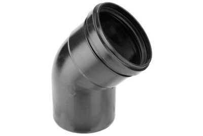 Burgerhout Twinline air bocht 45° 80mm mof x spie PP zwart