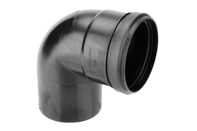 Burgerhout Twinline air bocht 90° 80mm mof x spie PP zwart