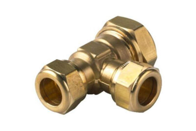 Knelkoppeling T-stuk verloop messing 22x15x15mm